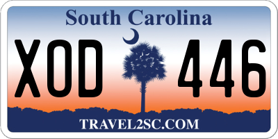 SC license plate XOD446
