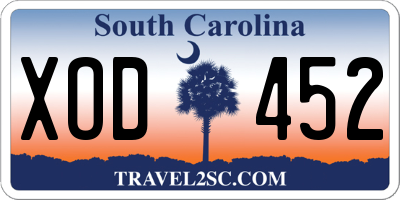 SC license plate XOD452