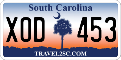 SC license plate XOD453