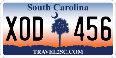SC license plate XOD456