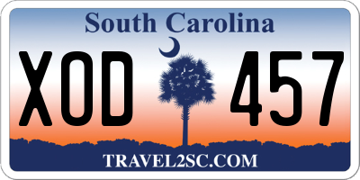 SC license plate XOD457