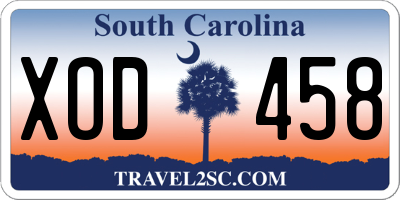 SC license plate XOD458