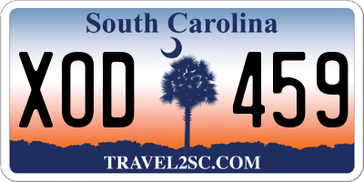 SC license plate XOD459