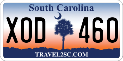 SC license plate XOD460