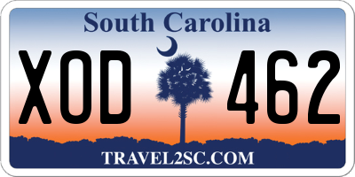 SC license plate XOD462