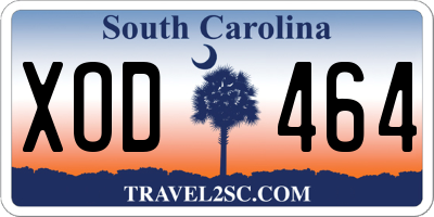 SC license plate XOD464