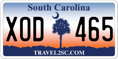 SC license plate XOD465