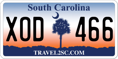 SC license plate XOD466
