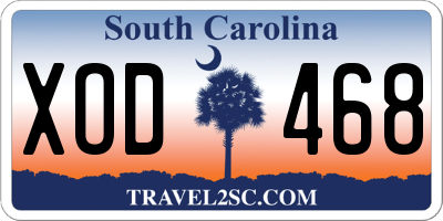 SC license plate XOD468
