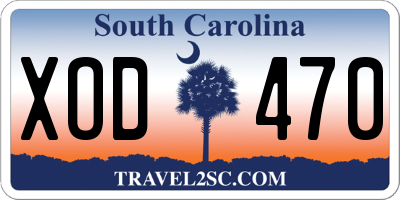 SC license plate XOD470