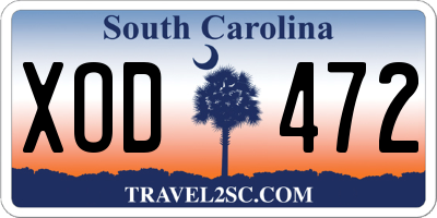 SC license plate XOD472