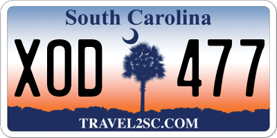 SC license plate XOD477