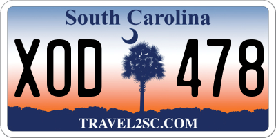 SC license plate XOD478