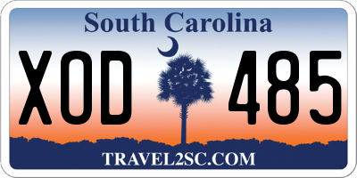 SC license plate XOD485