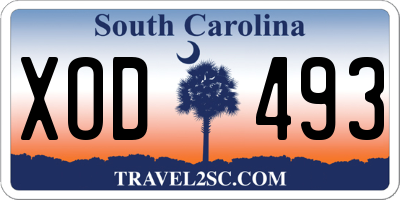 SC license plate XOD493
