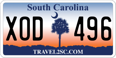 SC license plate XOD496