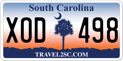 SC license plate XOD498