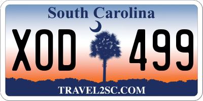 SC license plate XOD499