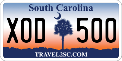 SC license plate XOD500