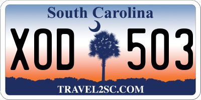 SC license plate XOD503