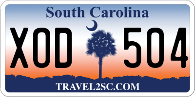 SC license plate XOD504