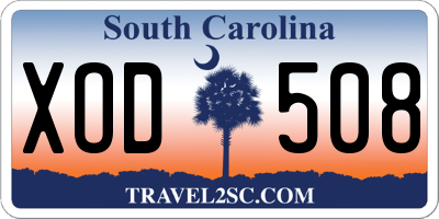 SC license plate XOD508