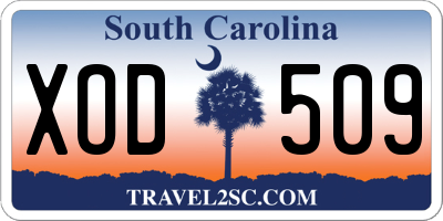 SC license plate XOD509
