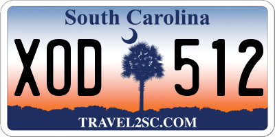 SC license plate XOD512