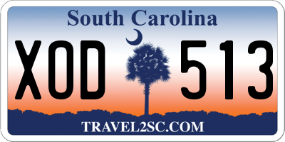 SC license plate XOD513