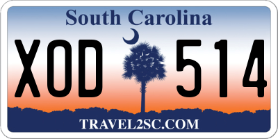 SC license plate XOD514