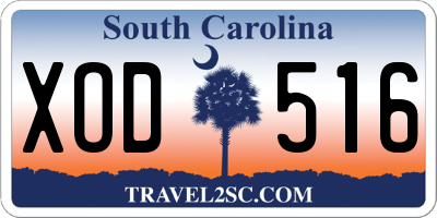 SC license plate XOD516