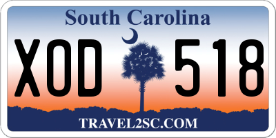 SC license plate XOD518