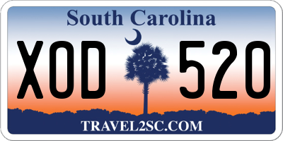 SC license plate XOD520