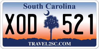 SC license plate XOD521