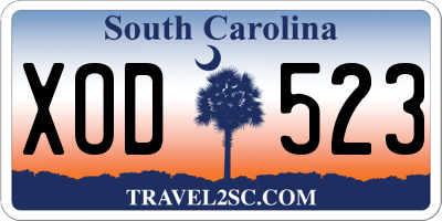 SC license plate XOD523