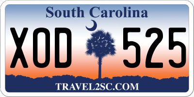 SC license plate XOD525