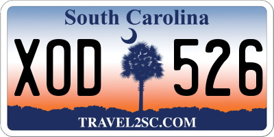 SC license plate XOD526