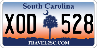 SC license plate XOD528