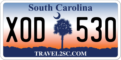 SC license plate XOD530