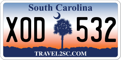 SC license plate XOD532