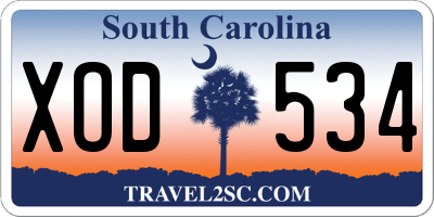 SC license plate XOD534