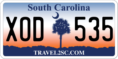 SC license plate XOD535