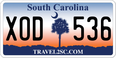 SC license plate XOD536