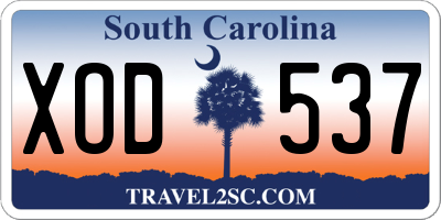 SC license plate XOD537