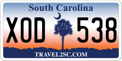 SC license plate XOD538
