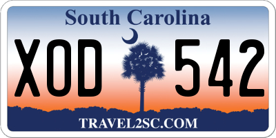 SC license plate XOD542