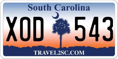 SC license plate XOD543