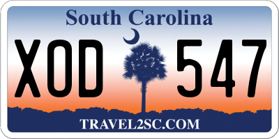 SC license plate XOD547