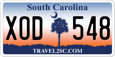 SC license plate XOD548