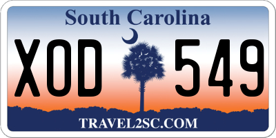 SC license plate XOD549